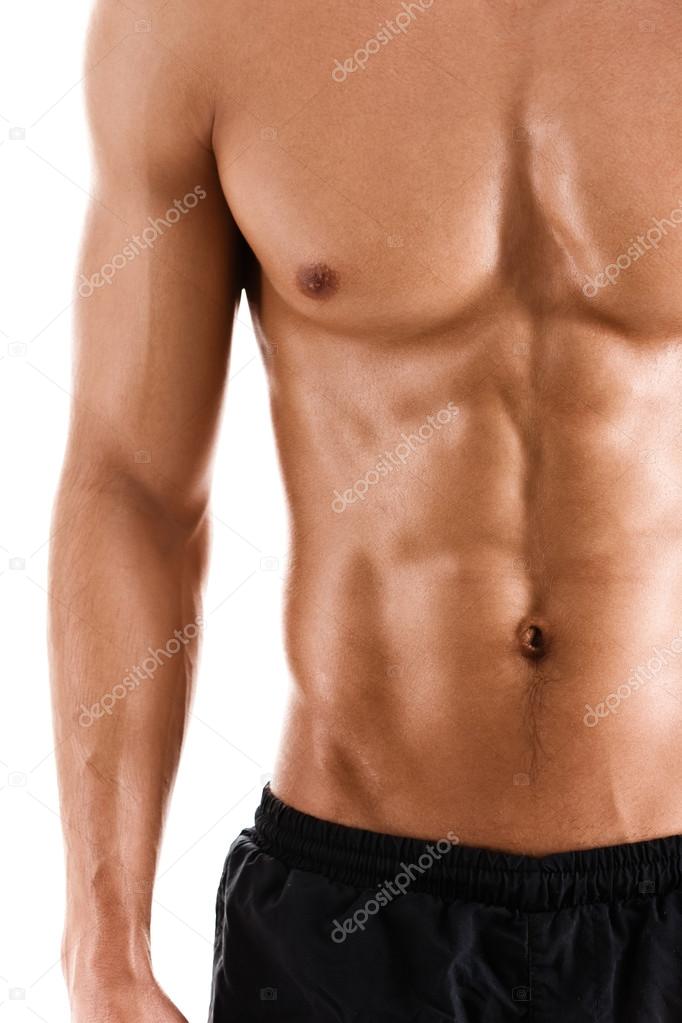Sexy body of muscular sportsman