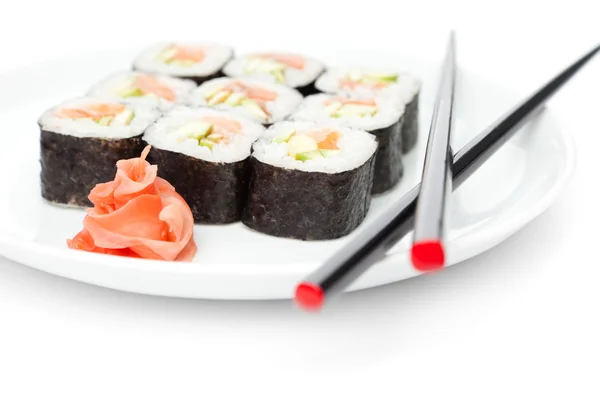 Maki rolls on the plate — Stock Photo, Image