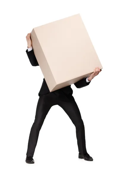 Manager bears a huge parcel — Stock Photo, Image