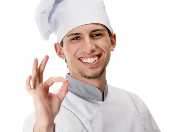 Cook okay gesturing — Stockfoto