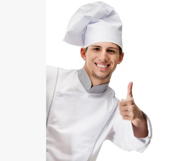 Looking out chef cook thumbs up clipart