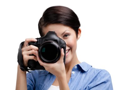 yaratıcı kız-fotoğrafçı görüntüleri alır