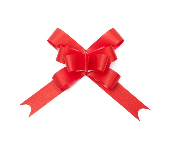 Beautiful red ribbon gift bow — Stock Photo, Image