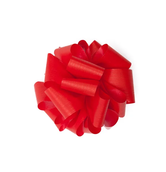 Scarlet satin gift bow — Stock Photo, Image