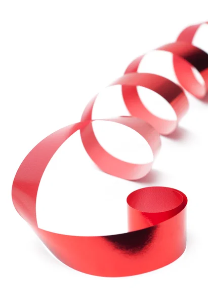 Shiny scarlet ribbon for gift wrapping — Stock Photo, Image