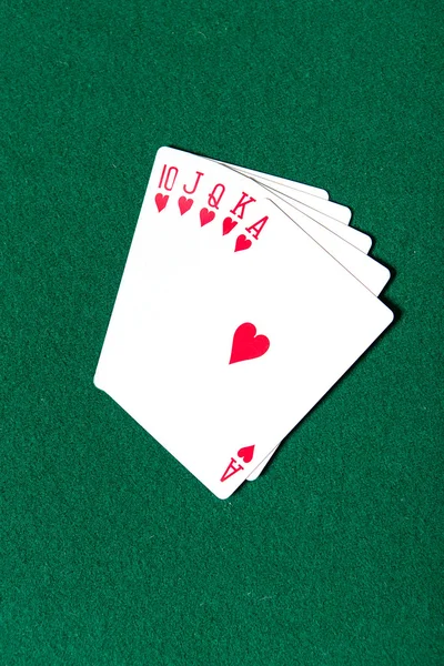 Secuencia de cartas Royal Flush poker —  Fotos de Stock