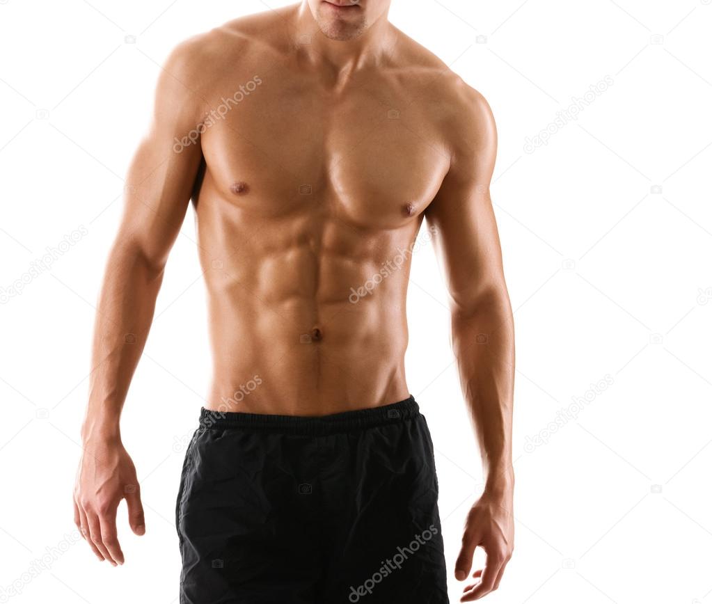 Half naked sexy body of muscular man