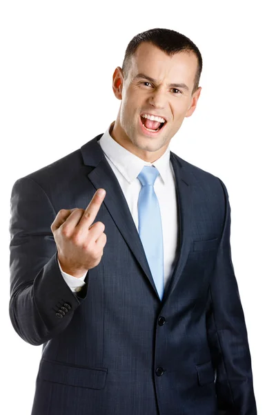 Manager showing obscene gesture — Stock Photo, Image