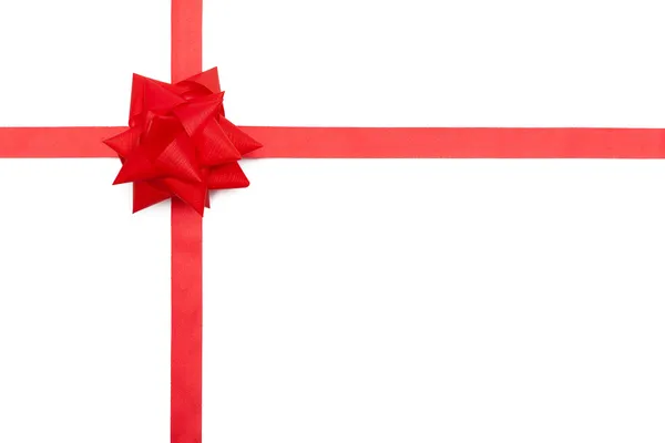 Red ribbon giftbow — Stock Photo, Image