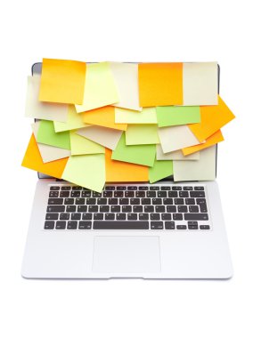 renkli çıkartmaları ile kaplı dizüstü