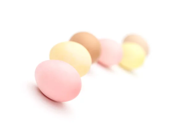 Winding line of multicolored eggs — Stock Photo, Image