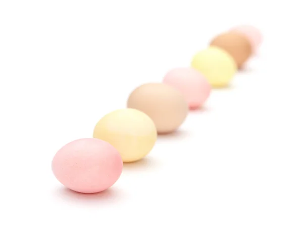 Rainbow of variegated eggs — Stock Photo, Image