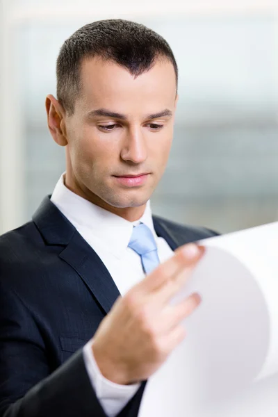Close up of businessman with draft — Stock Photo, Image