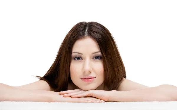 Naked woman lies in spa — Stock Photo, Image