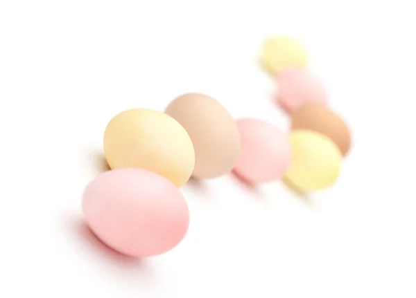 Serpentine of multicolored eggs — Stock Photo, Image