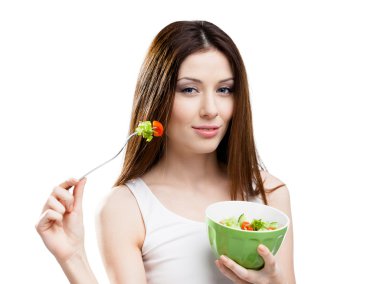 salata yemek güzel bir kadın