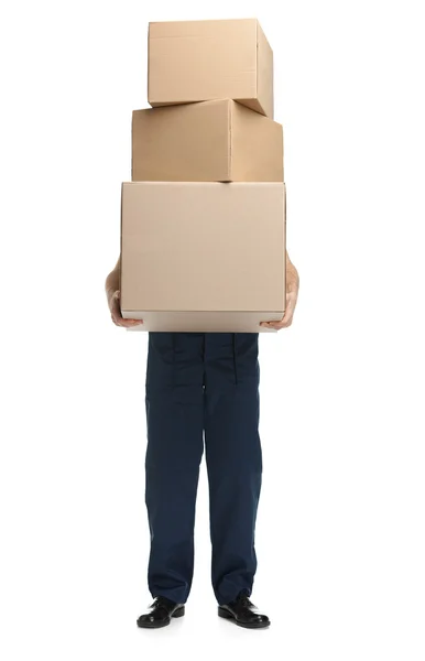 Workman delivers the parcel — Stock Photo, Image