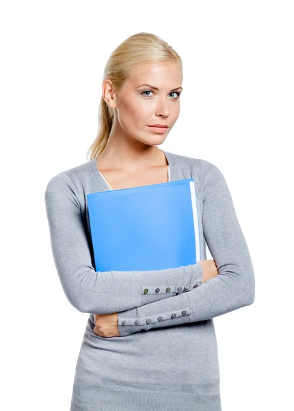 Woman hands folder with documents — Stock Photo, Image