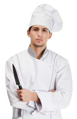 Cook elinde bıçak