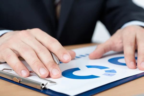 Close up of hands of businessman — Stock Photo, Image