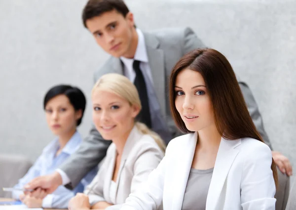 Equipe de negócios bem sucedida no seminário — Fotografia de Stock