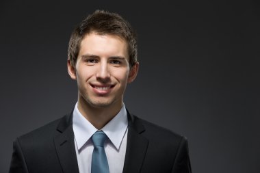 smiley iş adamı önden görünümü