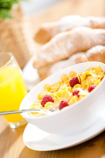 Close up of dieting breakfast with muesli — Stock Photo, Image