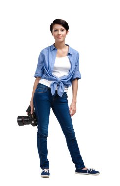 yaratıcı kadın-fotoğrafçı fotoğraf çeker