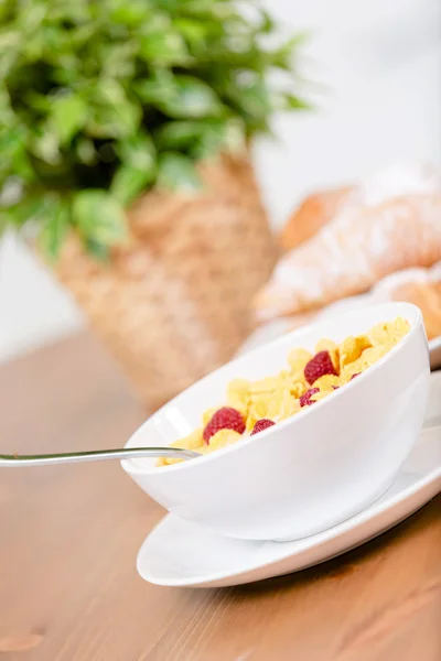 Close up of dieting breakfast with cereals — Stock Photo, Image