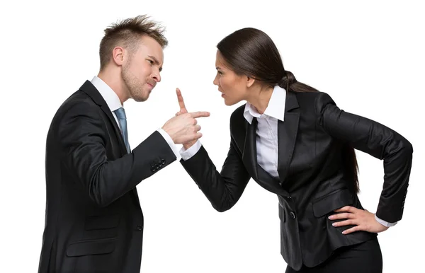 Two businesspeople debate — Stock Photo, Image