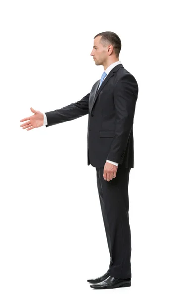 Profile of businessman handshaking — Stock Photo, Image