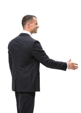 yarım boy profili işadamı el sıkışma