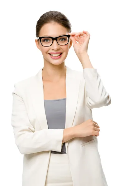 Half-length portrait of female executive in glasses — Stock Photo, Image