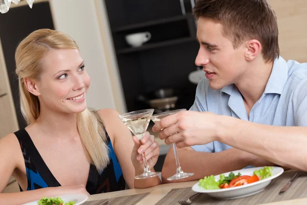 Husband and wife have romantic supper Stock Picture