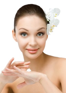 çıplak kız ile orkide saç kremi eller için geçerlidir.