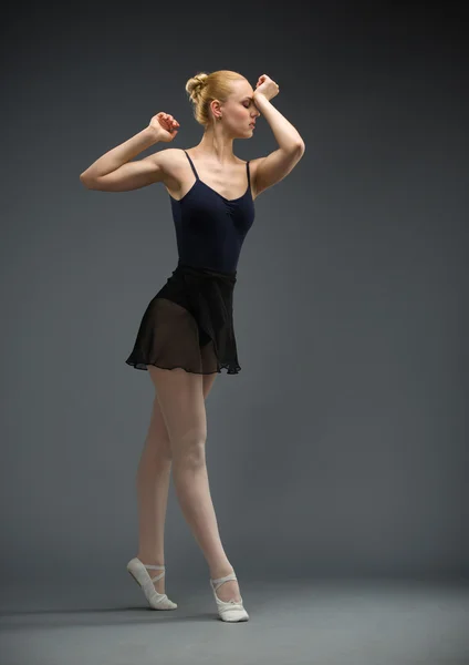 Full-length portrait of dancing ballerina — Stock Photo, Image