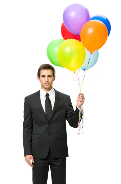 Retrato de ejecutivo con globos — Foto de Stock