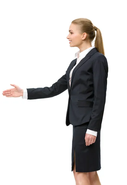 Profile of businesswoman handshaking — Stock Photo, Image