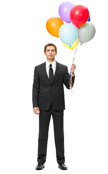 Obchodní muž s balónky — Stock fotografie