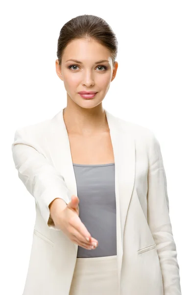 Businesswoman handshake gesturing — Stock Photo, Image