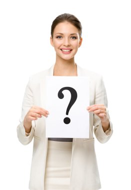 iş kadını soru işareti ile