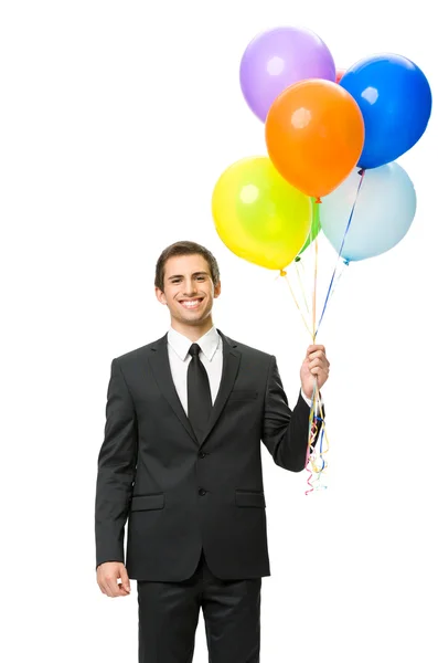 Retrato de gerente com balões — Fotografia de Stock