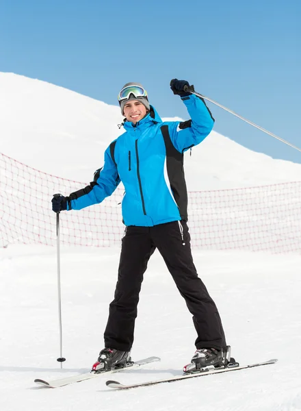 Portrait of male downhill skier — Stock Photo, Image