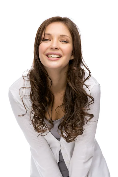 Kobieta śmieje — Zdjęcie stockowe