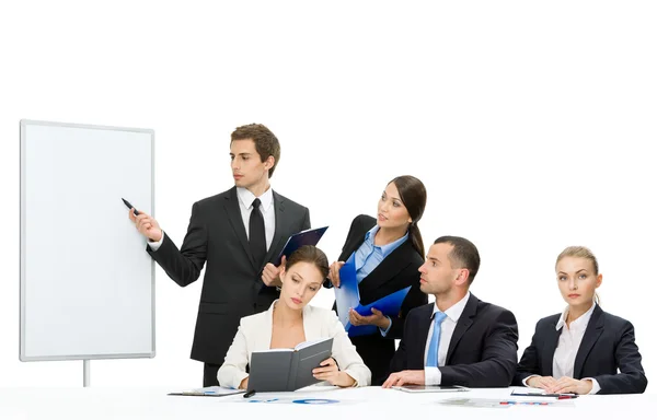 Executive showing something on screen — Stock Photo, Image