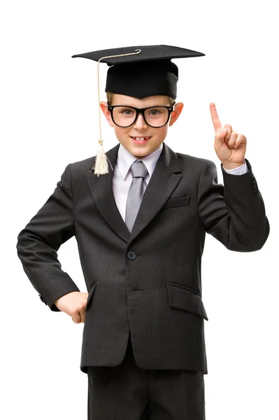 Businessman in academic cap — Stock Photo, Image