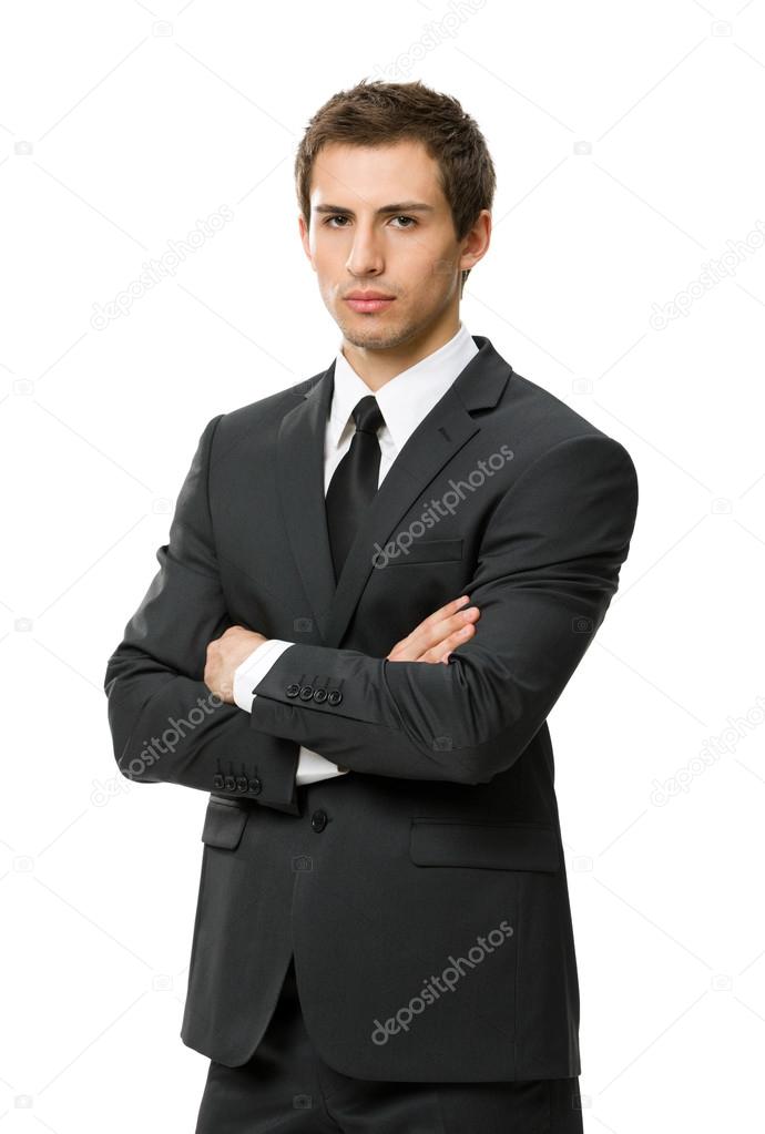 Half-length portrait of business man with crossed arms