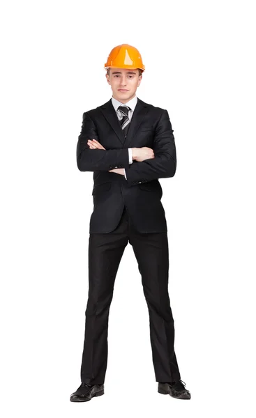 Portrait of businessman in hard hat — Stock Photo, Image