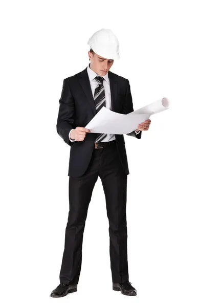 Businessman with layout — Stock Photo, Image