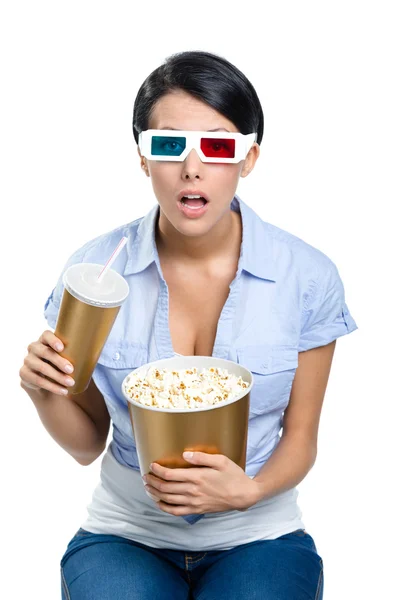 Chica en gafas 3d — Foto de Stock